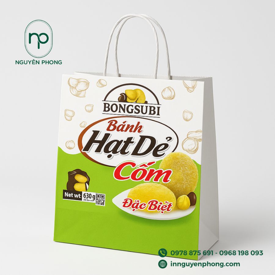 In Túi Giấy Đựng Bánh Hạt Dẻ